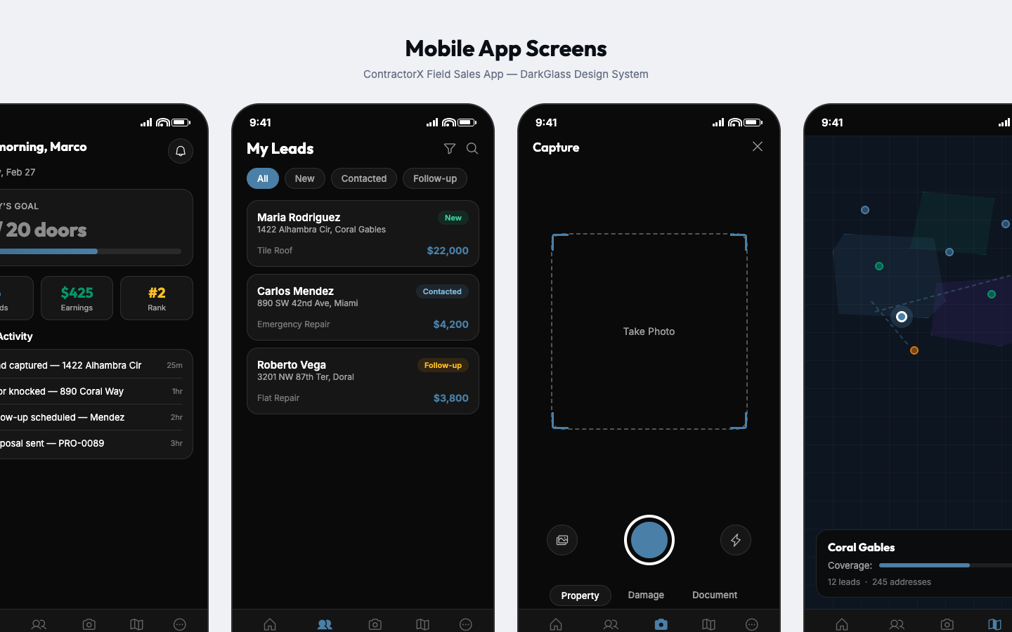 ContractorX mobile app for field operations